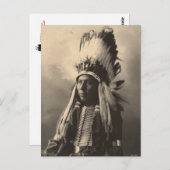 Vintager Indianer: Hubble Big Horse, Cheyenne - Postkarte (Vorne/Hinten)