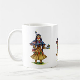 Vintager Indianer in traditioneller Kleidung Kaffeetasse