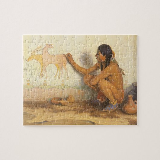 Vintager Indianer, indischer Künstler von Couse Puzzle (Horizontal)
