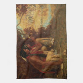 Vintager Indianer, Jagen für Hirsch durch Kouse Geschirrtuch (Vertikal)