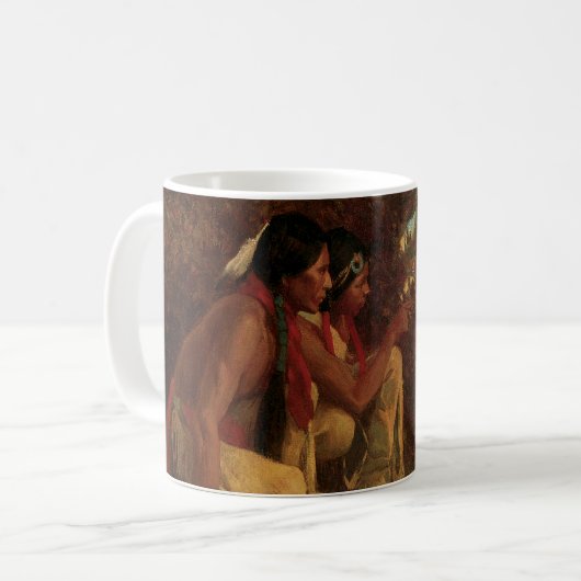 Vintager Indianer, Jagen für Hirsch durch Kouse Kaffeetasse (Vorderseite Links)