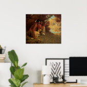 Vintager Indianer, Jagen für Hirsch durch Kouse Poster (Heimbüro)