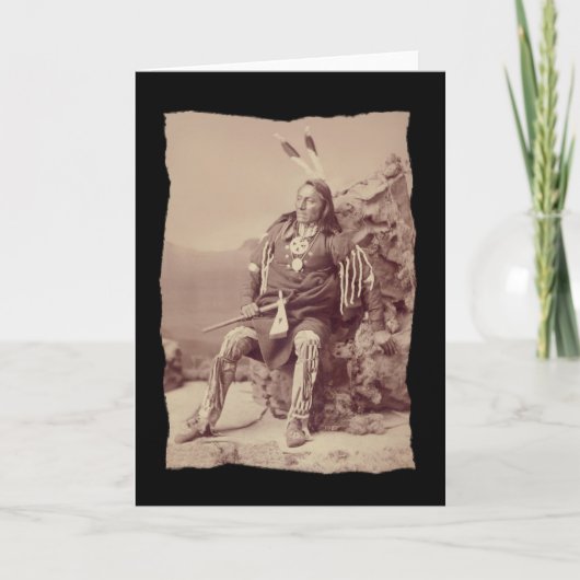 Vintager Indianeramerikaner Ponka Big Chief Karte (Vorderseite)