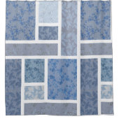 Vintager Indigosteg  Duschvorhang (Vorderseite)