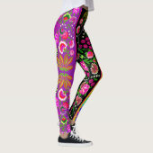 Vintager indischer Boho Floral Multi Leggings (Rechts)