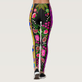 Vintager indischer Boho Floral Multi Leggings (Rückseite)