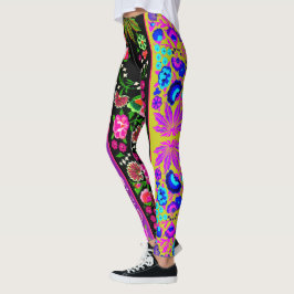 Vintager indischer Boho Floral Multi Leggings