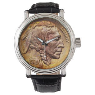 Vintager indischer Hauptnickelmünze-gebürtiger Armbanduhr