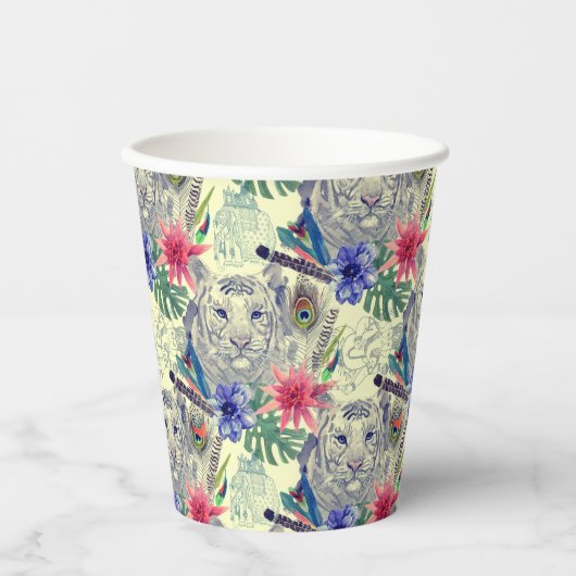 Vintager indischer Stil Tiger Muster Pappbecher (Vorderseite)