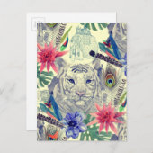 Vintager indischer Stil Tiger Muster Postkarte (Vorne/Hinten)