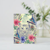 Vintager indischer Stil Tiger Muster Postkarte (Stehend Vorderseite)