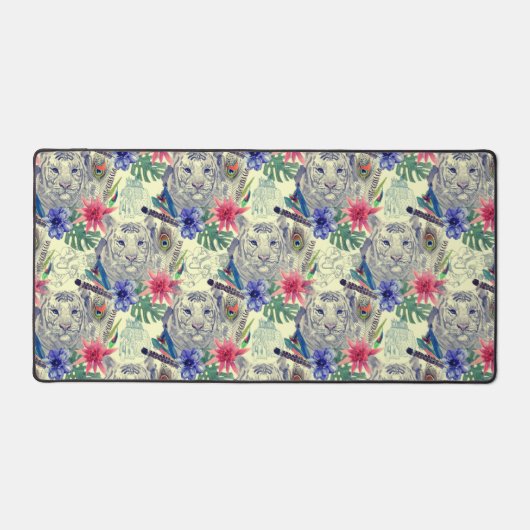 Vintager indischer Stil Tiger Muster Schreibtischunterlage (Vorderseite)