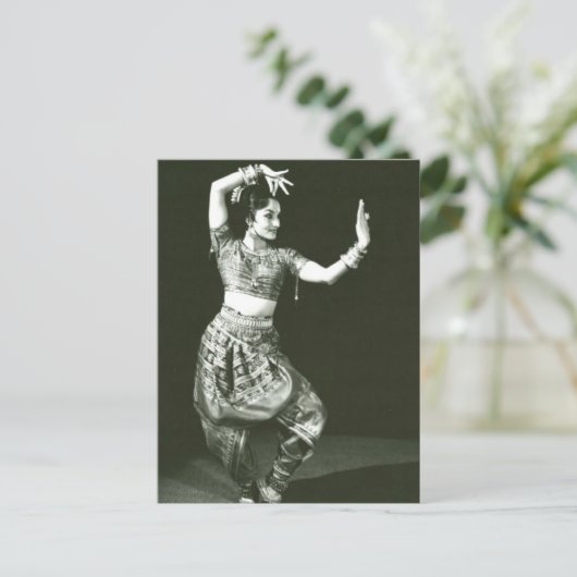 Vintager indischer Tänzer Postkarte (Stehend Vorderseite)