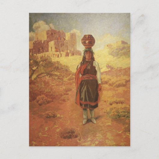 Vintager indischer Wasserträger von EW Rollins Postkarte (Vorderseite)