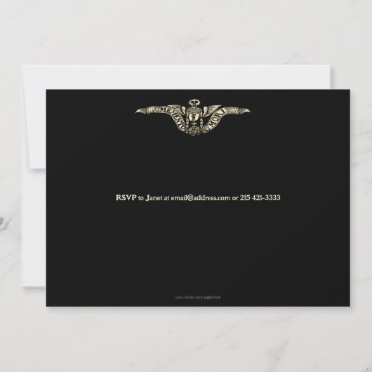 Vintager individualisierbarer Bestattungsstil Einladung (Rückseite)