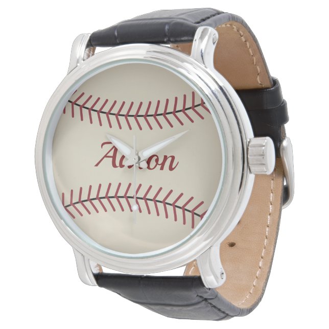 Vintager Individuelle Name Baseball Watch Armbanduhr (Schrägansicht)