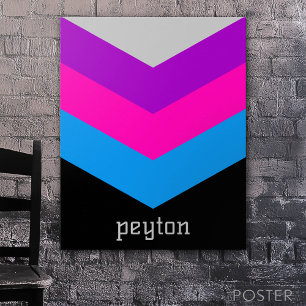 Vintager Individuelle Name für Farbblockfarben von Poster