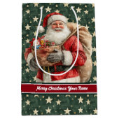 Vintager Individuelle Name für Weihnachtsgeschenke Mittlere Geschenktüte (Vorderseite)