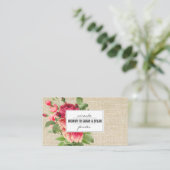 Vintager Info-mit Blumenkontakt der nennenden Telefonnummerkarte (Stehend Vorderseite)