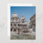 Vintager Innenhof des Dogenpalastes, Venedig Postkarte (Vorne/Hinten)