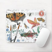 Vintager Insektenbuchstabe und -poststempel Mousepad (Mit Mouse)