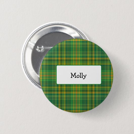 Vintager irischer karierter personlized Knopf Button (Vorne & Hinten)