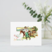Vintager irischer Lad St. Patrick's Day Gruß Postkarte (Stehend Vorderseite)