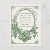 Vintager irischer Segen mit Blumenrahmen Postkarte (Vorderseite)