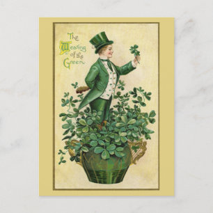 Vintager Irish Boy St. Patrick's Day Feiertagspostkarte