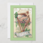 Vintager Irish Harp St. Patrick's Day Karte (Vorderseite)
