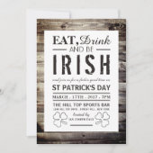 Vintager Irish Wood St Patrick's Day Einladung (Vorderseite)