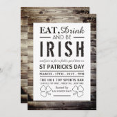 Vintager Irish Wood St Patrick's Day Einladung (Vorne/Hinten)