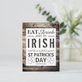 Vintager Irish Wood St Patrick's Day Postkarte (Stehend Vorderseite)