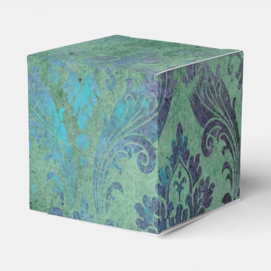 Vintager irisierender Damast Geschenkschachtel (Rückseite)