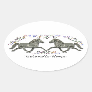 Vintager Isländer Ovaler Aufkleber