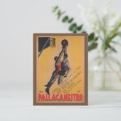 Vintager italienischer Basketball Postkarte (Stehend Vorderseite)