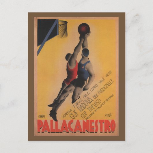 Vintager italienischer Basketball Postkarte (Vorderseite)