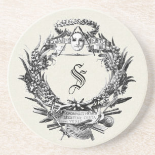 Vintager italienischer Ephemerrahmen Sandstein Untersetzer