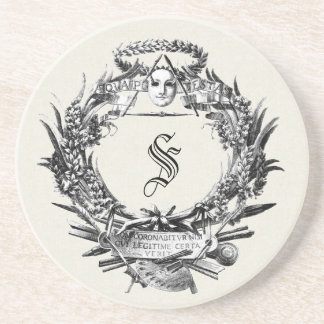 Vintager italienischer Ephemerrahmen Sandstein Untersetzer