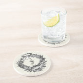 Vintager italienischer Ephemerrahmen Sandstein Untersetzer (Seite)