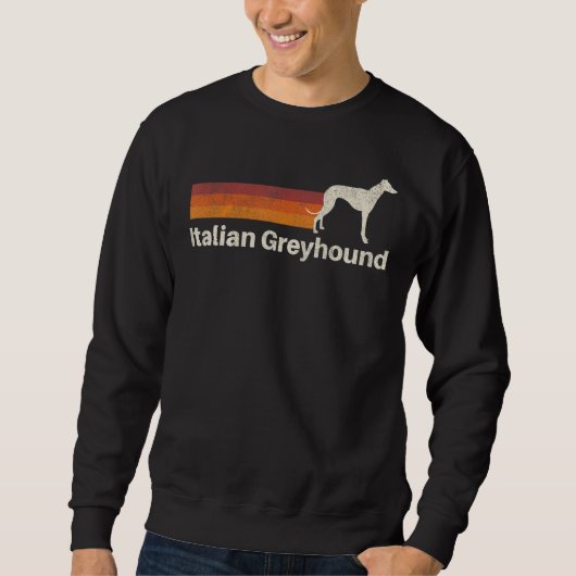 Vintager italienischer Greyhound Retro Mama Vater Sweatshirt (Vorderseite)