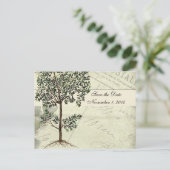 Vintager italienischer Myrte Save the Date Ankündigungspostkarte (Stehend Vorderseite)