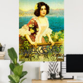 Vintager Italienischer See Como Reiseplakat | Lago Poster (Heimbüro)