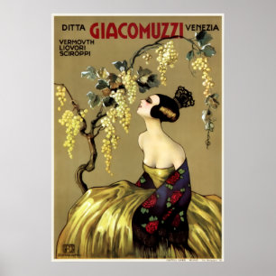VINTAGER ITALIENISCHER WEIN 1900 POSTER