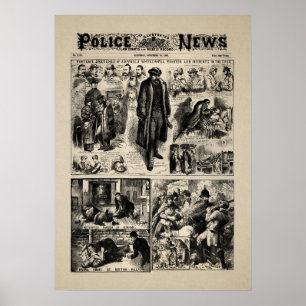 Vintager Jack der Ripper News Poster