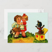Vintager Jack in der Box Postkarte (Vorne/Hinten)