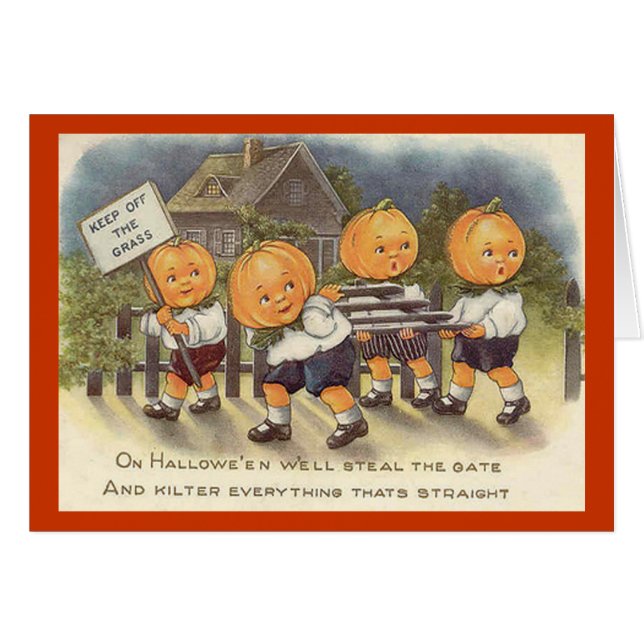 Vintager Jack o' Lantern Boys Stepptor (Vorderseite (Horizontal))