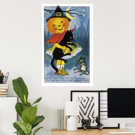 Vintager Jack o' Lantern Child Poster (Heimbüro)