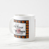 Vintager Jack o' Lantern-Rahmen-Musterbild Kaffeetasse (Vorderseite Links)