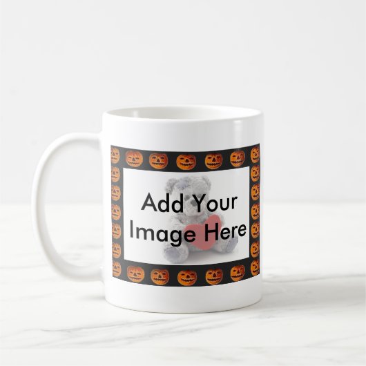 Vintager Jack o' Lantern-Rahmen-Musterbild Kaffeetasse (Links)